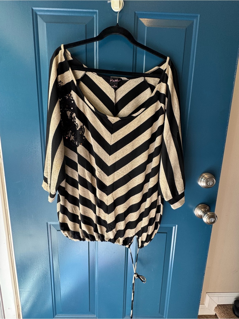 Baby Phat Black and Gold Top Size 2X
